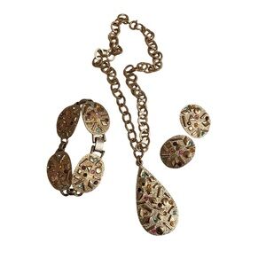 Sarah Coventry Gold Sultana Confetti 3 Piece Set